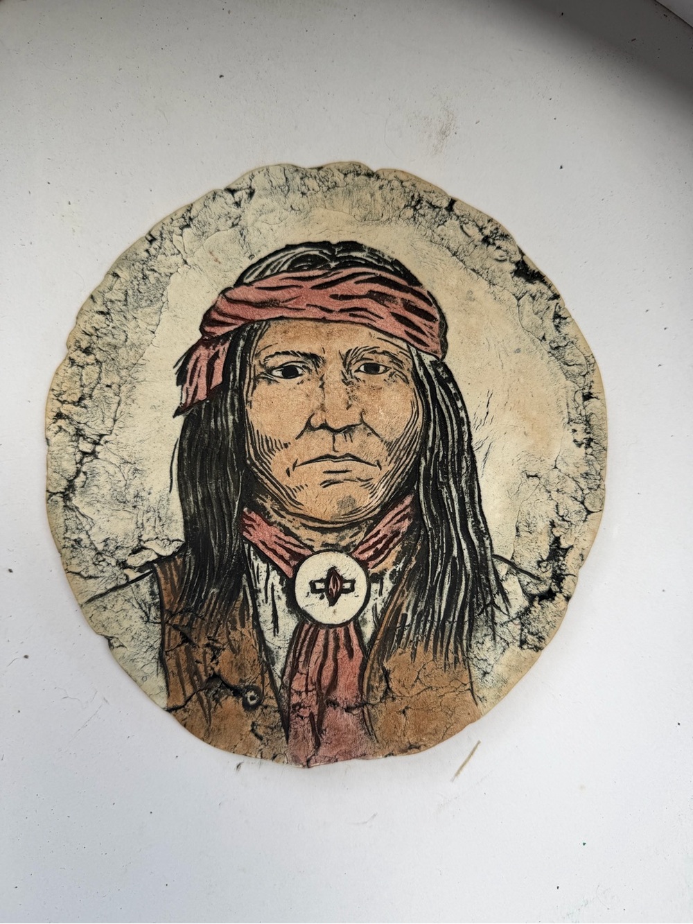 Rustic Brown and Red Native Portrait Wall Art